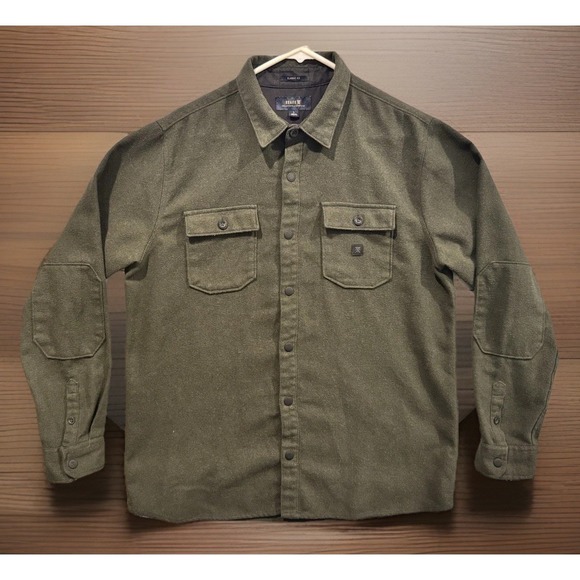 Roark Other - ROARK Mens Nordsman Heavy Flannel Shirt Jacket Sz L Wool Blend Snap Button
